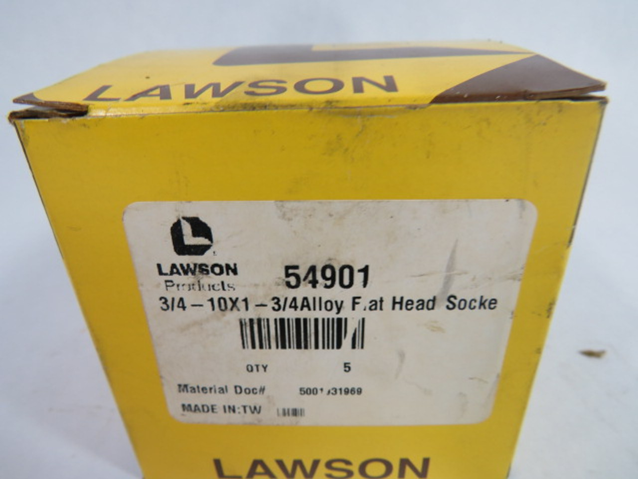 Lawson 54901 Black Finish Flat Head Socket Cap Screw 3/4-10X1-3/4" 5-Pk ! NEW !