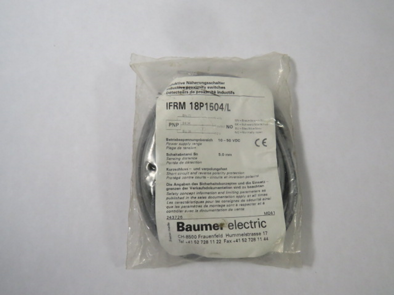 Baumer IFRM18P1504/L Proximity Sensor NWB