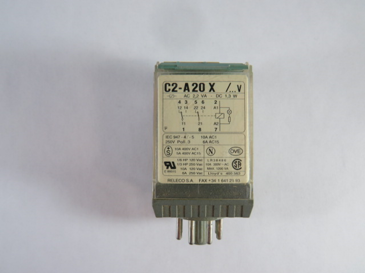 Releco C2-A20X/AC240V Relay 240VAC 60HZ 8-Pin USED