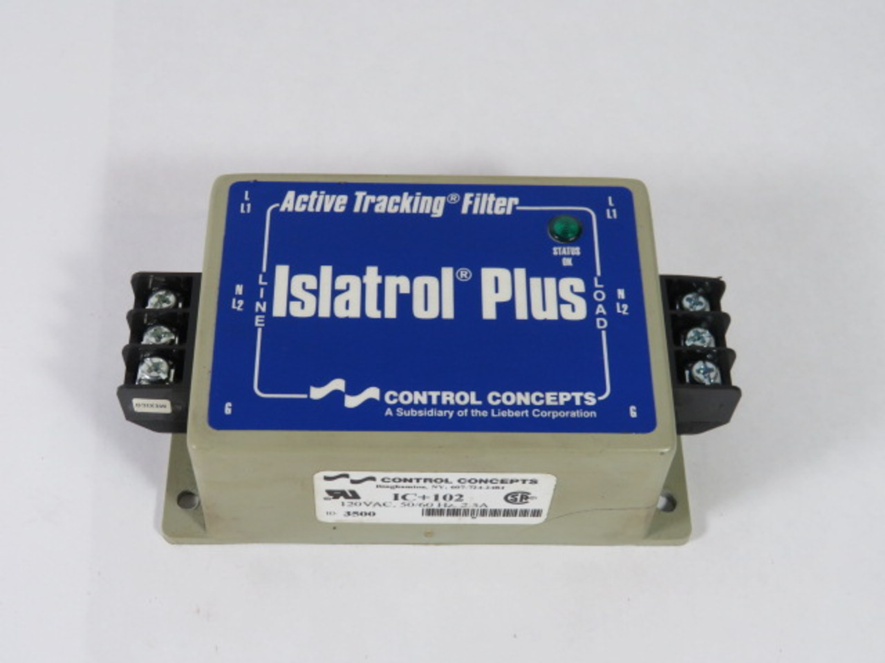 Control Concepts IC+102 Active Tracking Filter 2.5A 1Ph 120VAC 50/60Hz  USED