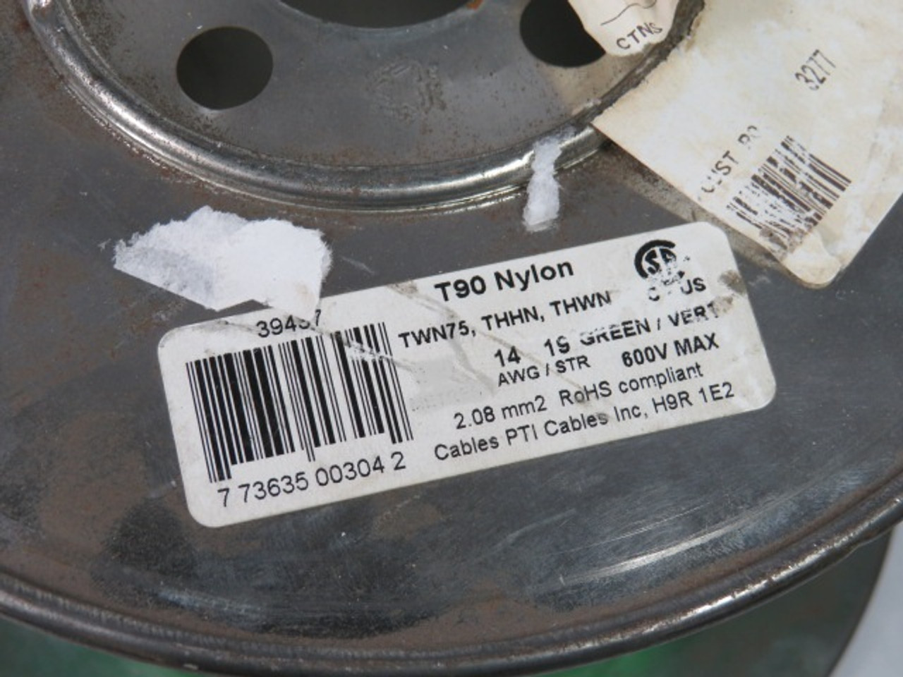 Generic 14/19 T90 Nylon 14 Awg 19 Str. 600V 2.08mm 288Ft GREEN USED