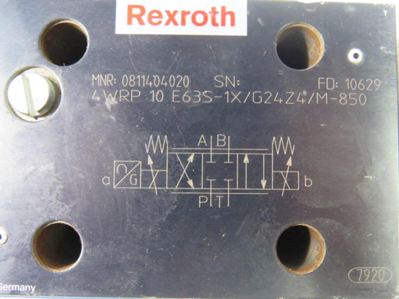 Rexroth 4WRP10E63S-1XG24Z4/M-850 Solenoid Valve 315BAR USED