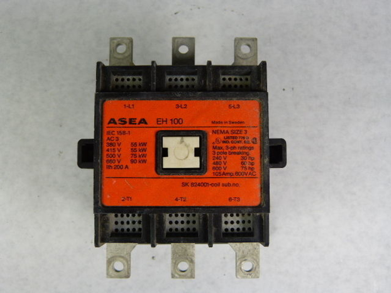 ASEA EH100 Contactor 3 Pole 220/240V 50/60Hz USED