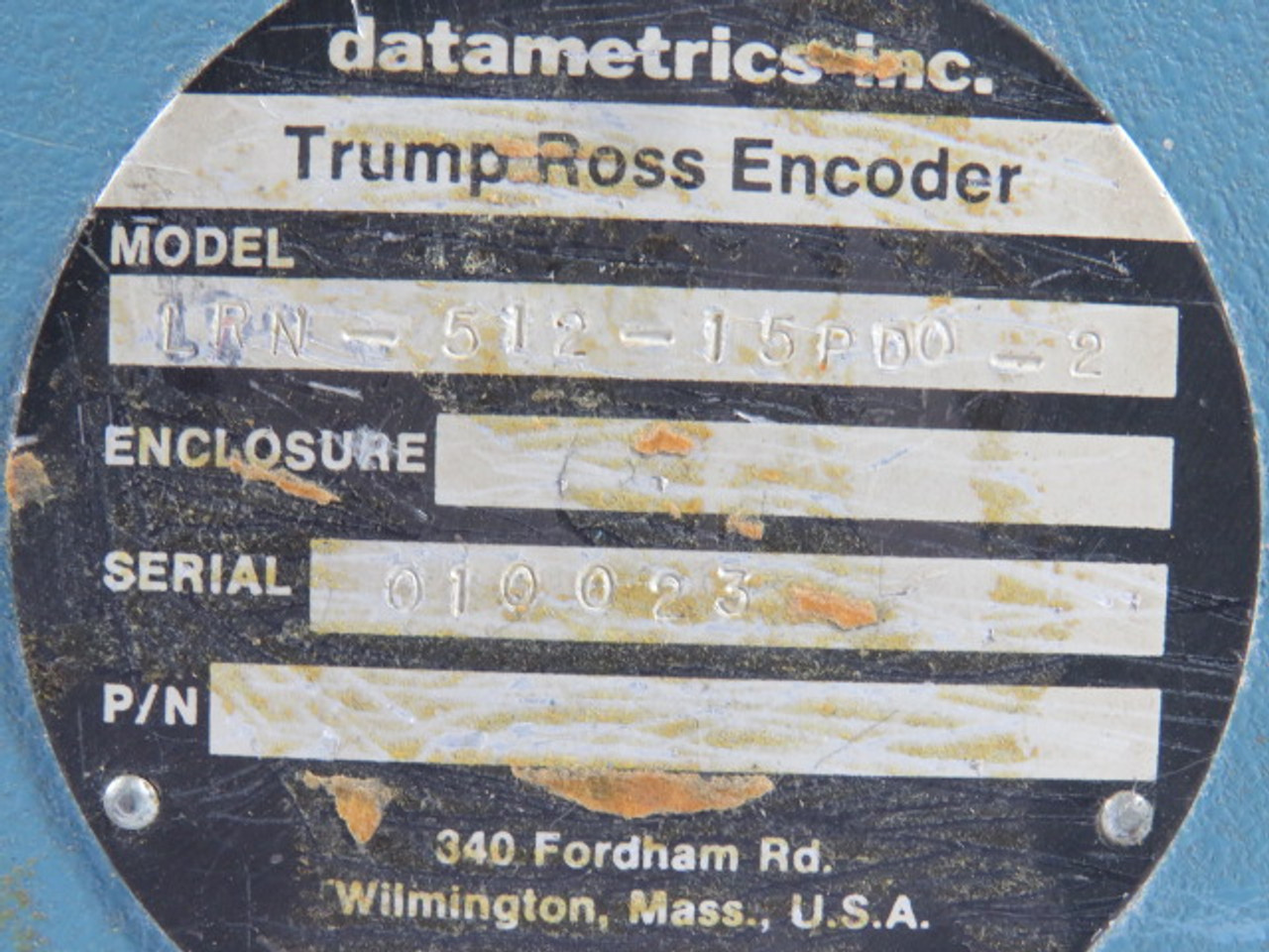 DataMetrics LRN-512-15PDO-2 Trump Ross Encoder 17-Pin USED