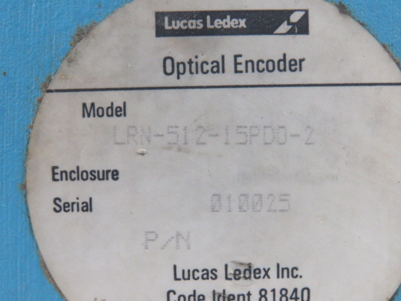 Lucas Ledex LRN-512-15PDO-2 Optical Encoder 17-Pin USED