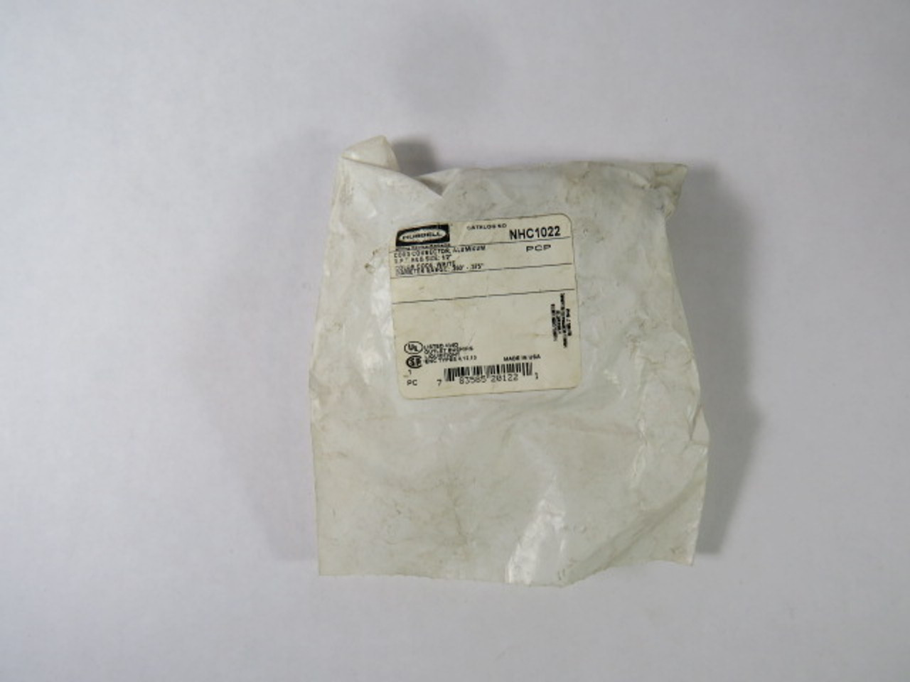 Hubbell NHC1022 Cord Connector Aluminum NPT-1/2" Dia Range-.250"-.375" WHITE NWB