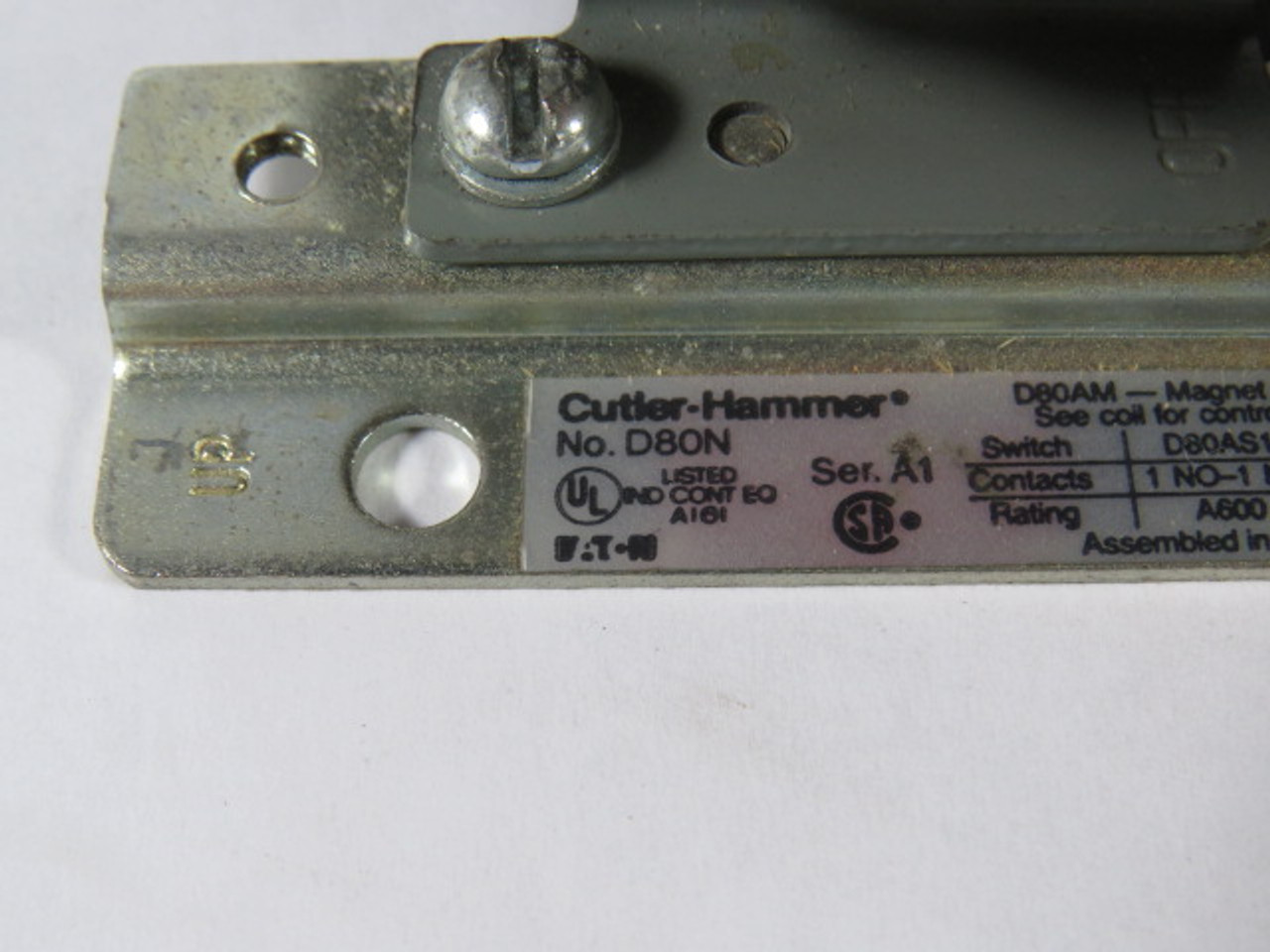 Cutler-Hammer D80N Pneumatic Timer A600 Series A1 USED