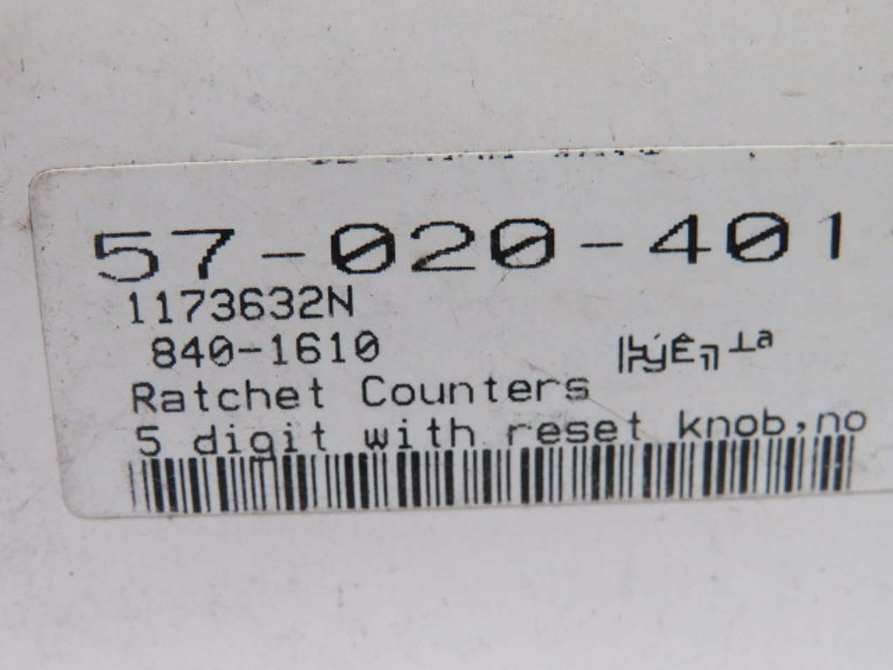 Generic 840-1610 Ratchet Counter W/ Reset Knob 5 Digit ! NEW !