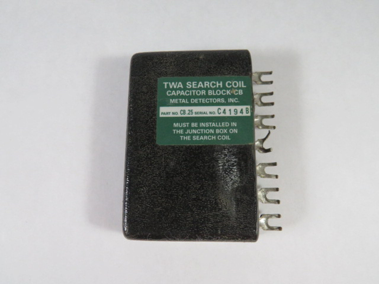 Metal Detectors Inc. CB.25 TWA Search Coil Capacitor Block CB USED