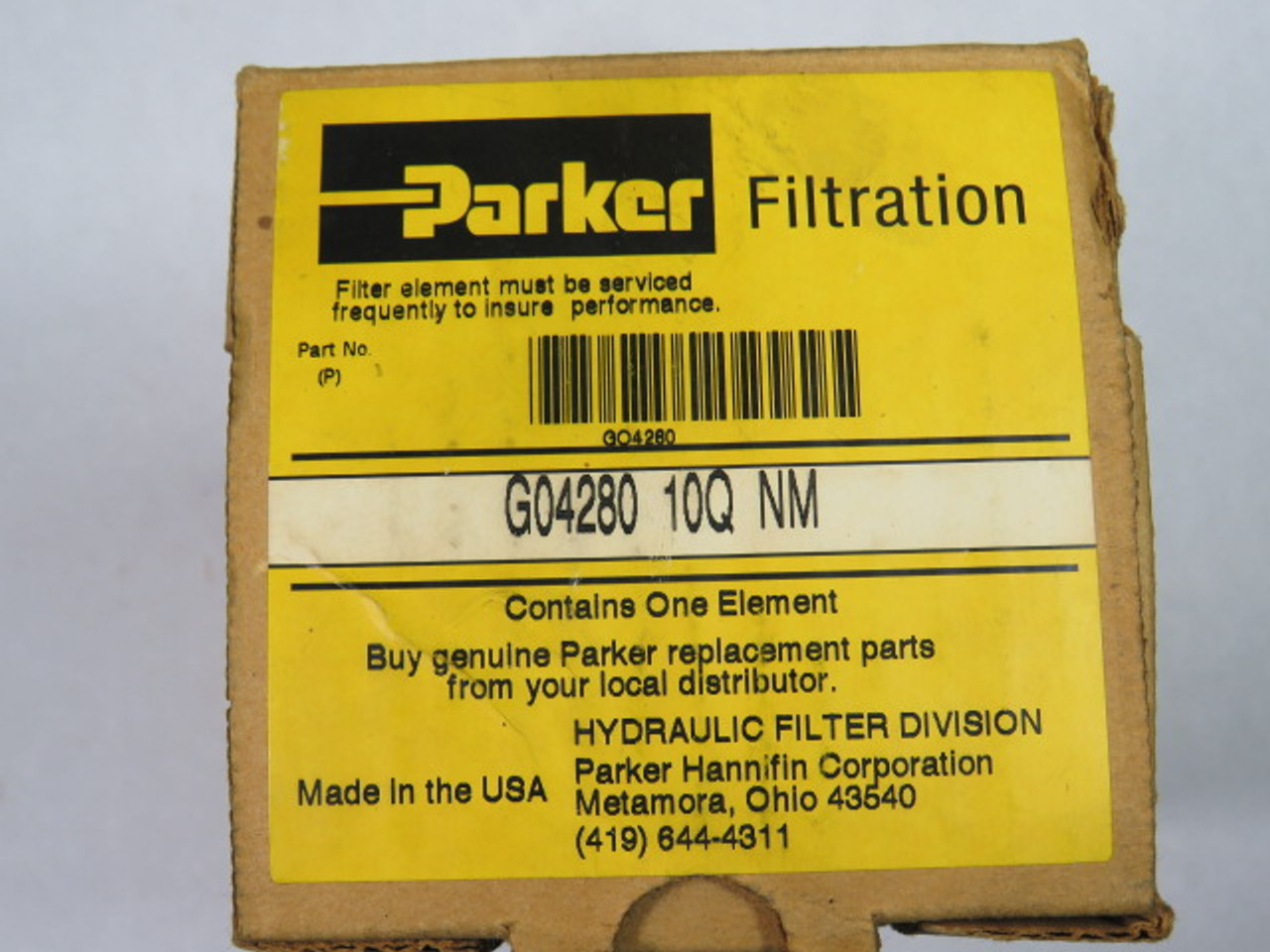 Parker G04280 Hydraulic Filter Element 10 Micron 3-3/4" OD 1-3/4" ID ! NEW !