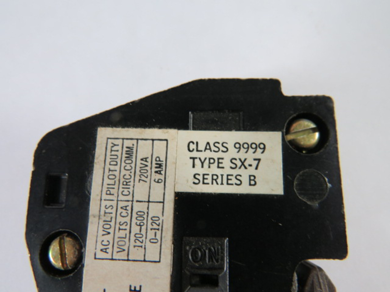 Square D 9999-SX7 Series B Auxiliary Contact 1NC Black USED