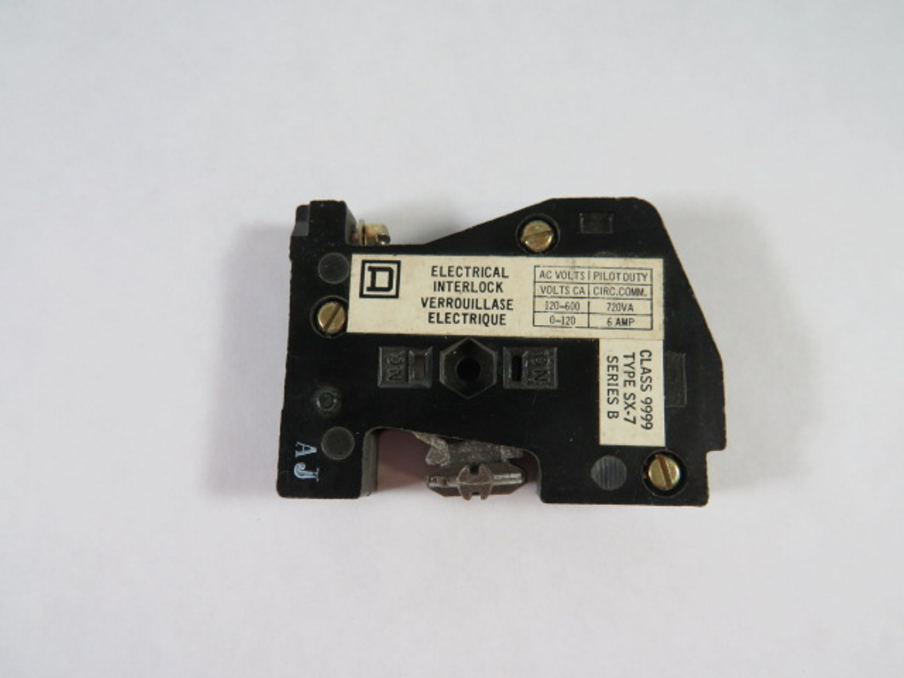 Square D 9999-SX7 Series B Auxiliary Contact 1NC Black USED