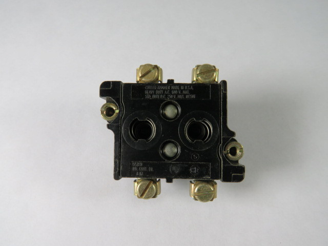 Cutler-Hammer 10250T2 Black Contact Block 2 NO 600VAC 250VDC USED