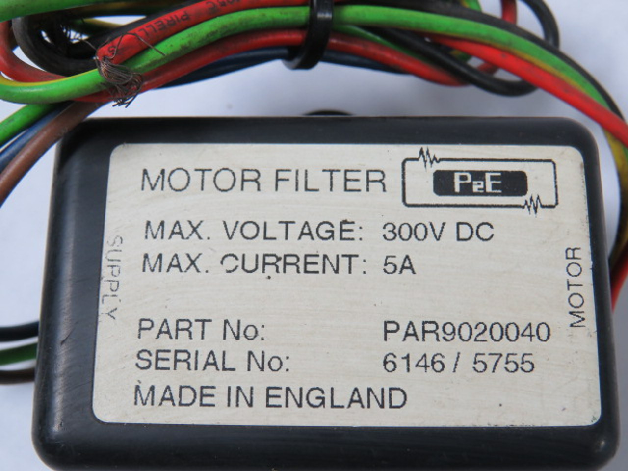 P&E PAR9020040 Motor Filter 5A 300VDC USED