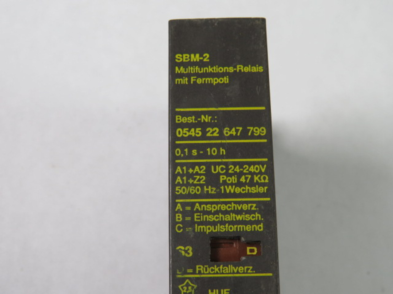 Eberle SBM-2 Timer Relay .1Sec-10HR 24-240V 50/60Hz USED