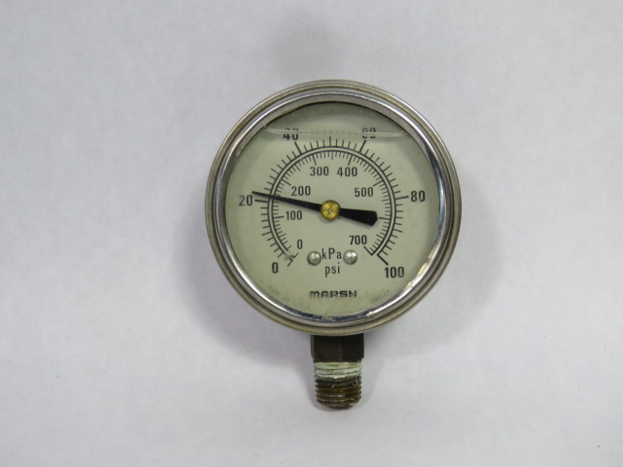 Marsh GG25100L4 Liquid Filled Pressure Gauge 0-100 PSI 1/4" NPT 2.5" Size USED