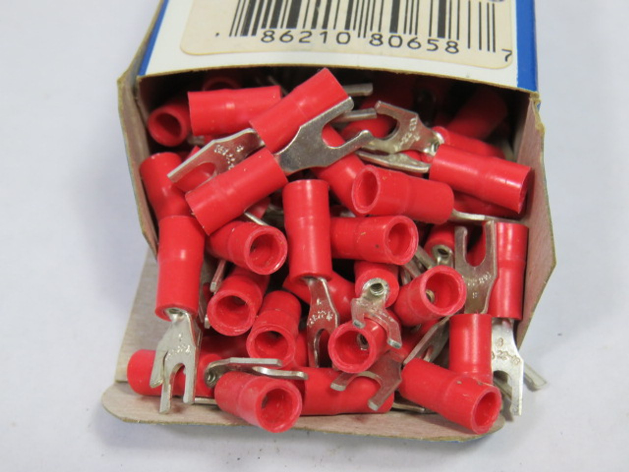 Thomas & Betts 18RA-6FL Fork Pressure Terminal Connector Lot of 100 Pink ! NEW !