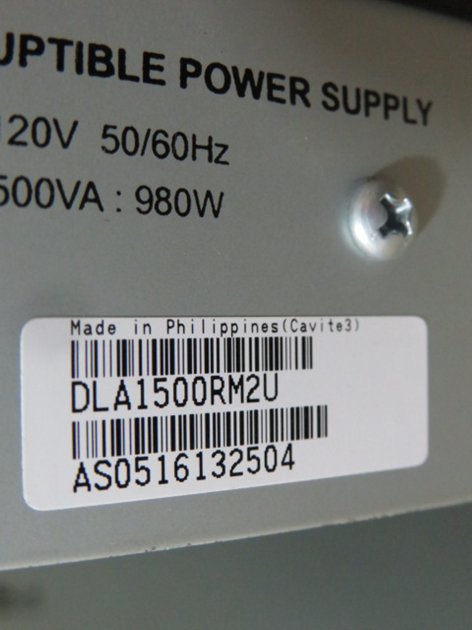 APC DLA1500RM2U UPS 110-120V 50/60Hz 980W ! AS IS !