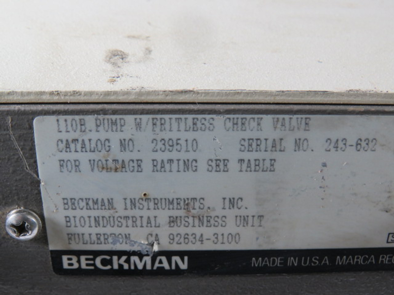 Beckman 239510 110B Solvent Delivery Module 100-240V USED