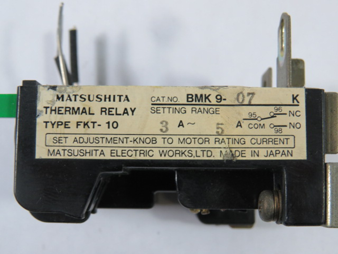 Matsushita BMK9-07-K Thermal Relay 3-5A USED