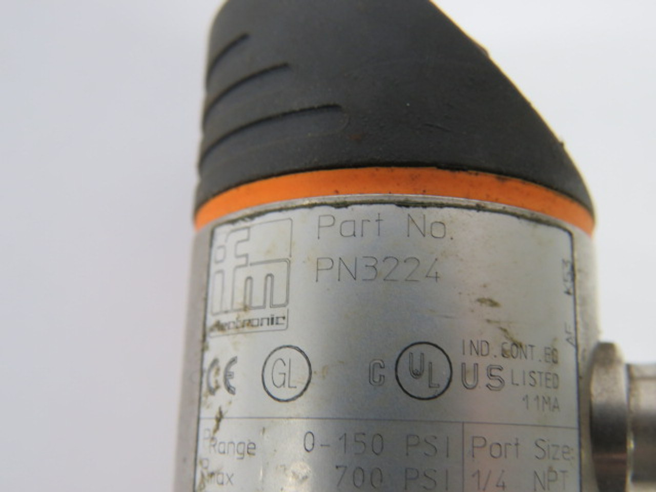 IFM PN3224 Pressure Sensor 20-30VDC 4-20mA 1/4NPT 0-150PSI USED