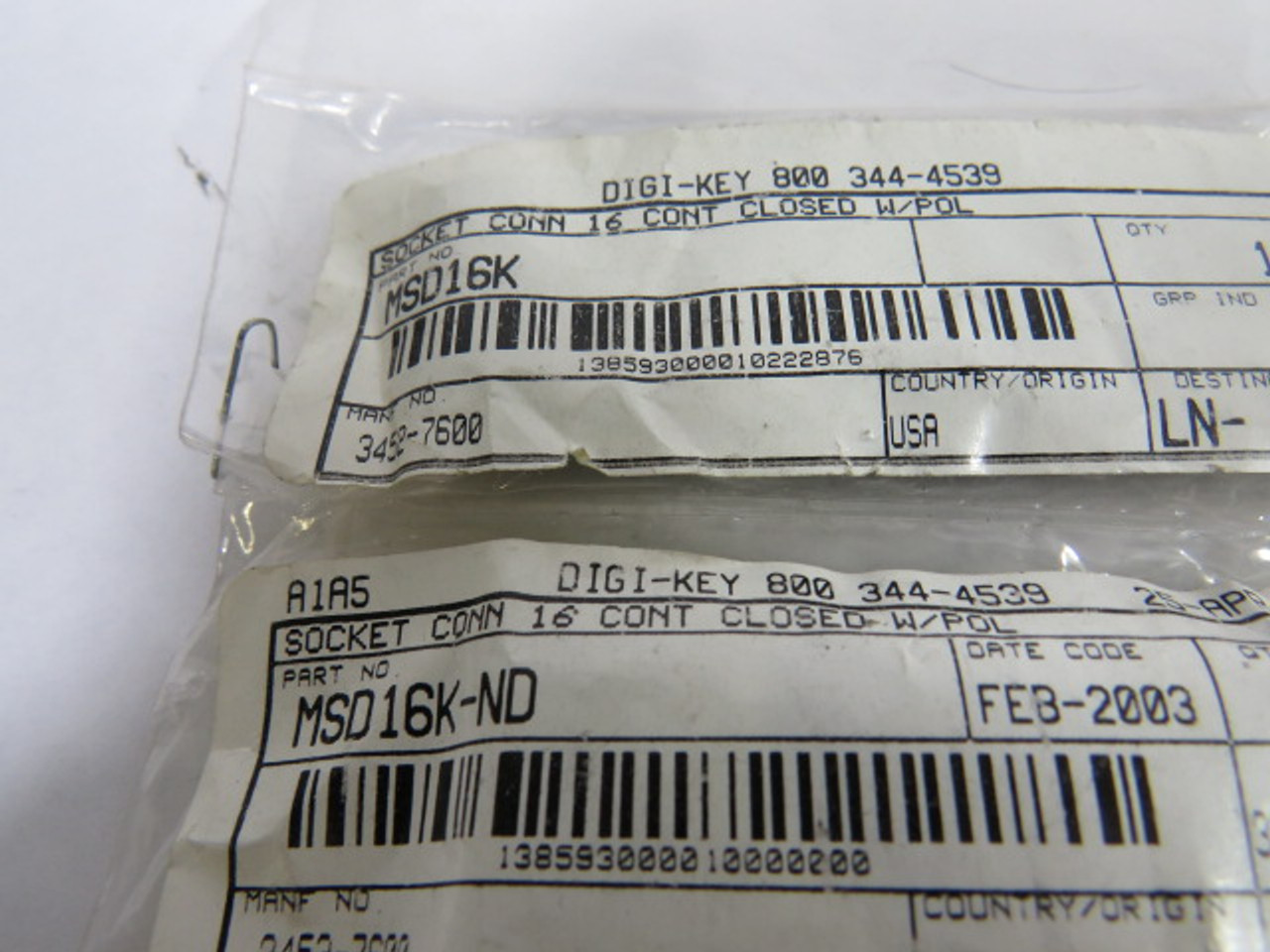 3M 3452-7600 16-Position Rectangular Receptacle Connector 10-PK ! NWB !