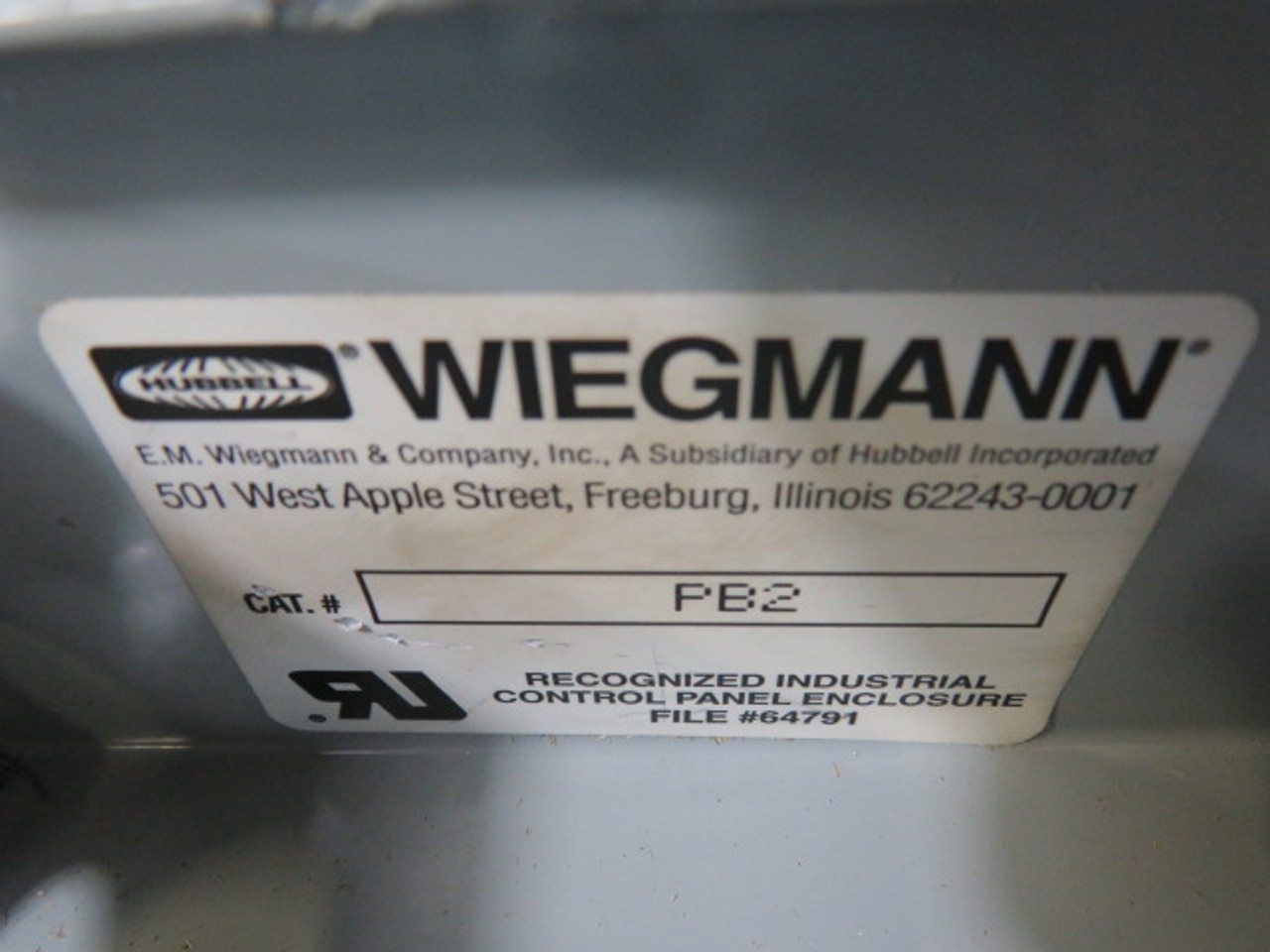 Wiegmann PB2 2-Hole Push Button Enclosure 5.75X3.25X2.75 USED