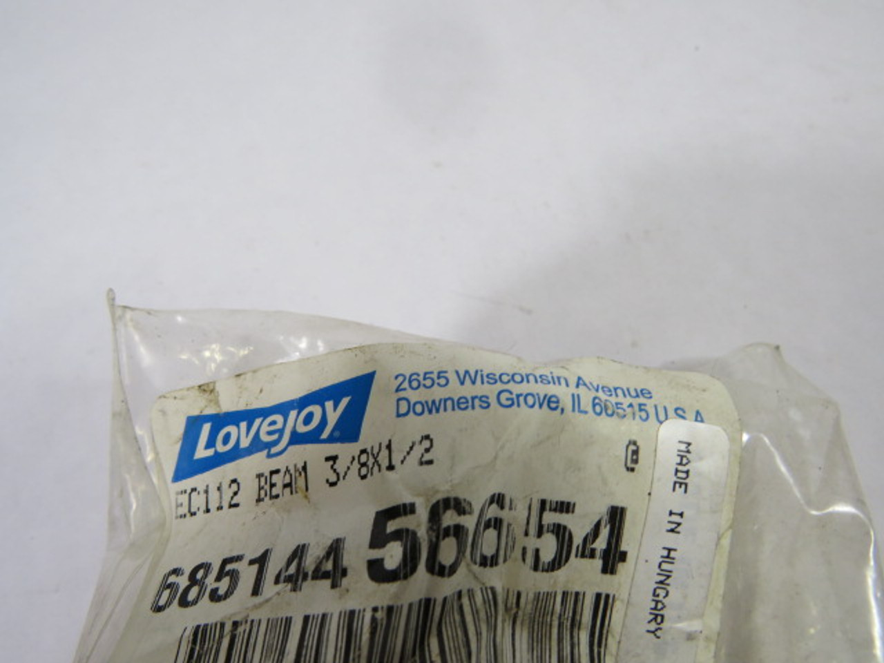 Lovejoy 56654 Clamp-On Beam Shaft Coupling 1.020"OD .3750" & .50" ID ! NWB !