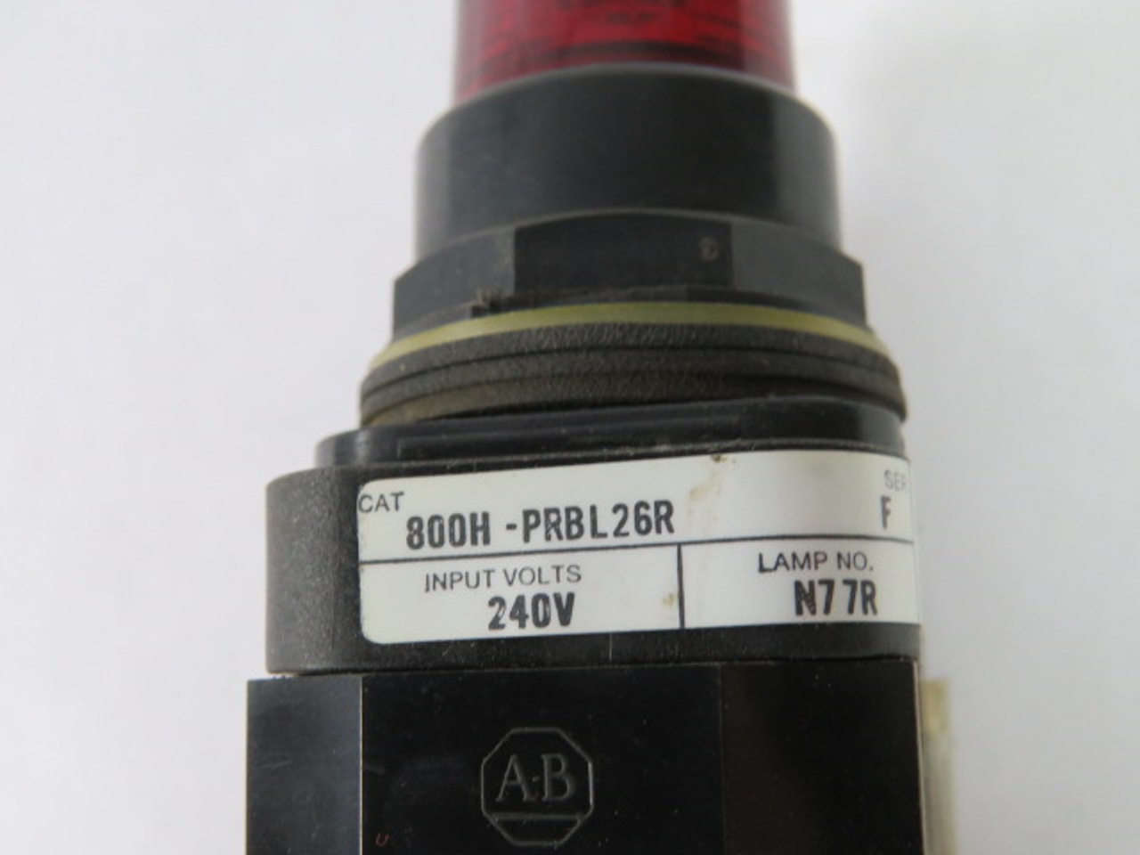 Allen-Bradley 800H-PRBL26R LED Push Button 240V Red Lens Ser. F 1NO 1NC USED