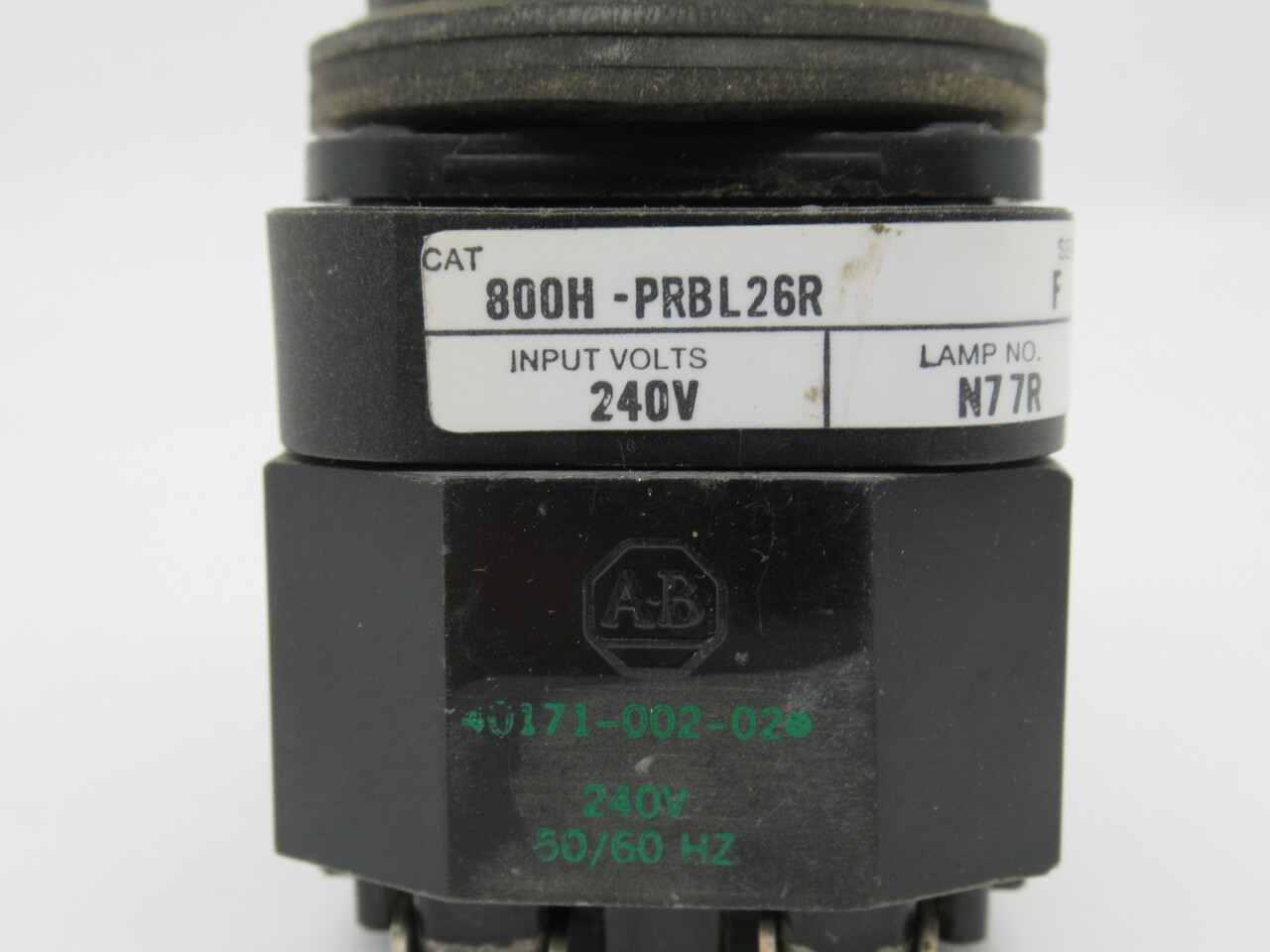 Allen-Bradley 800H-PRBL26R Series F Push Button 240V Red Extended 1NO 1NC USED