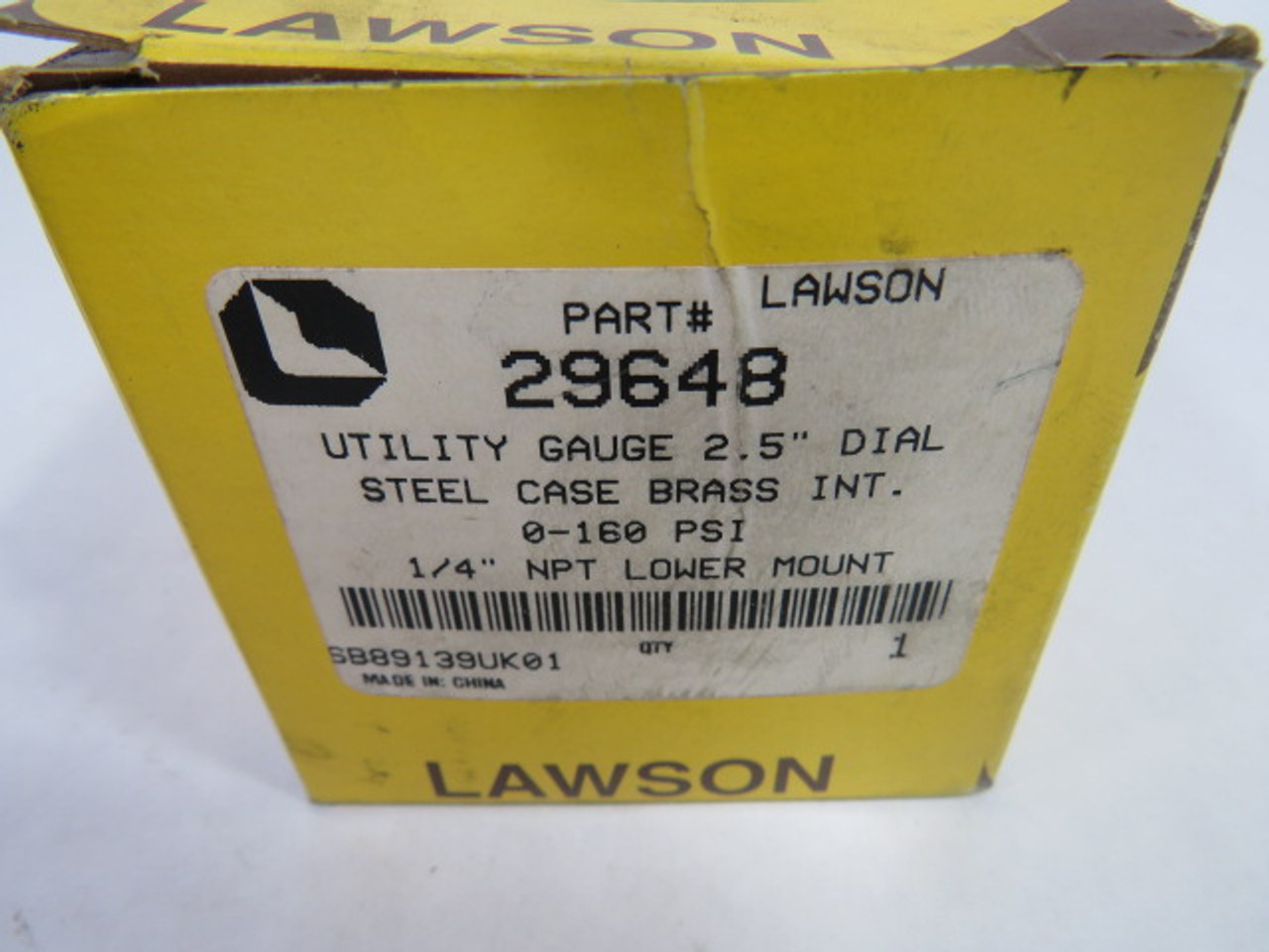 Lawson 29648 Dry Pressure Gauge 160PSI  2.5" Diameter 1/4"NPT ! NEW !