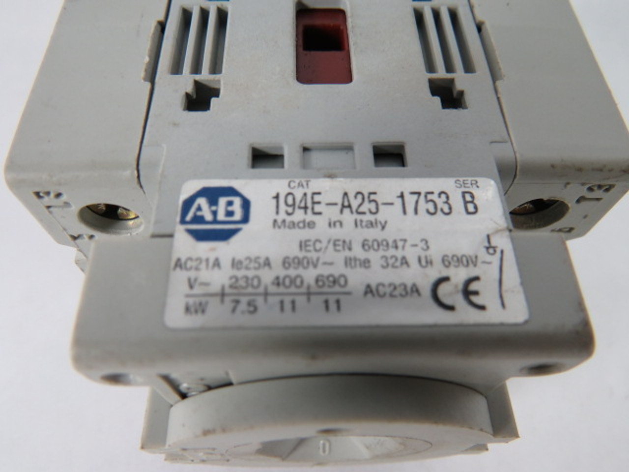 Allen-Bradley 194E-A25-1753 Series B Load Switch No Handle 25A 600VAC USED
