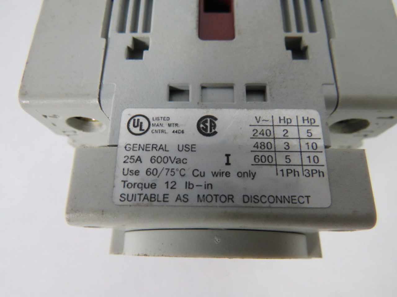 Allen-Bradley 194E-A25-1753 Series B Load Switch No Handle 25A 600VAC USED