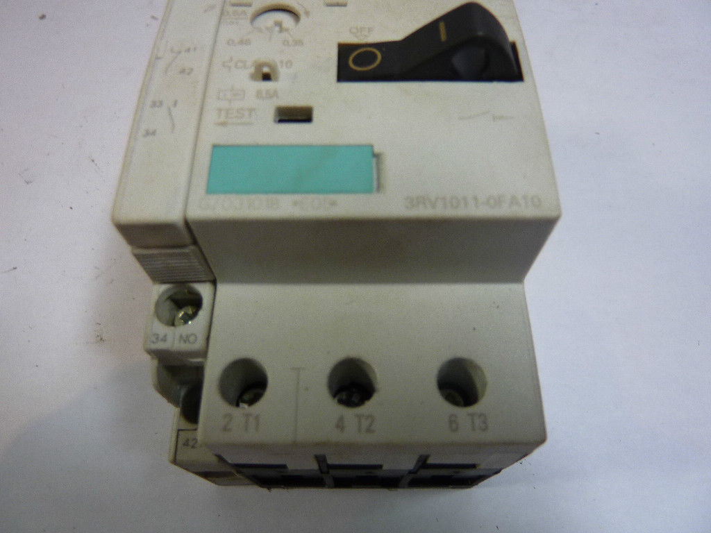 Siemens 3RV1011-0FA10 Contactor 0.35-0.5 Amp USED