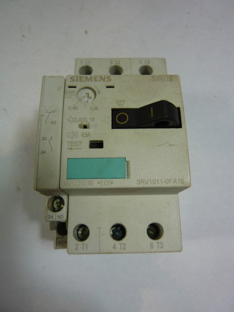 Siemens 3RV1011-0FA10 Contactor 0.35-0.5 Amp USED