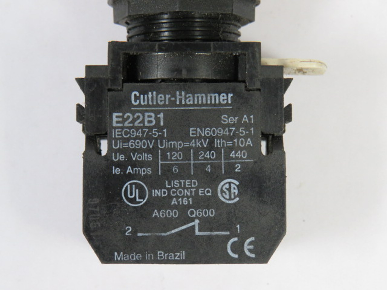 Cutler-Hammer E22GD2N8X11B Push-Pull 22mm 1NC 120V Red EMERGENCY STOP USED