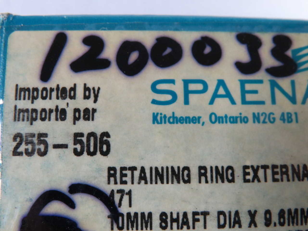 Spaenaur 255-506 External Retaining Ring 10mm Shaft Diameter Lot Of 87 ! NOP !