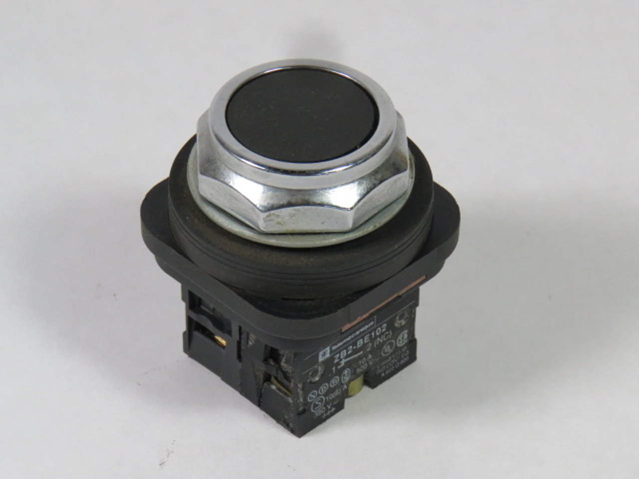 Telemecanique XB3BA25 Push Button 1NO 1NC Black Flush Head USED