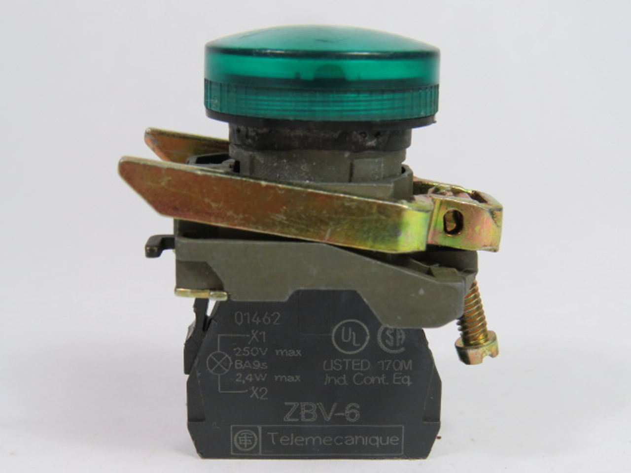 Telemecanique XB4BV63 Pilot Light 22mm 250VAC 2.4W Green Lens USED