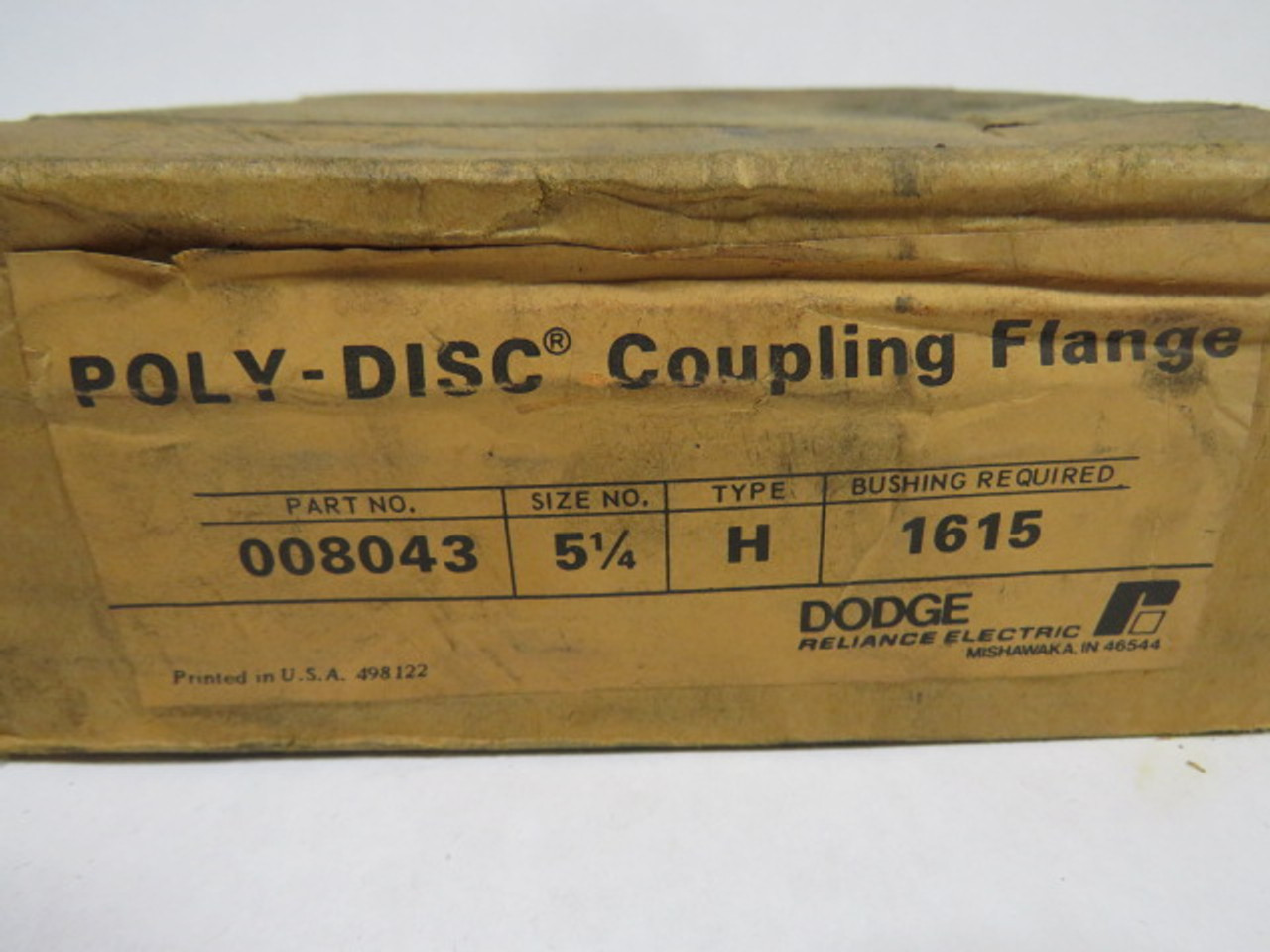 Dodge 008043 Type H Poly Disk Coupling Flange 2.25"OD 2"ID 2.75"H 5.25"F ! NEW !