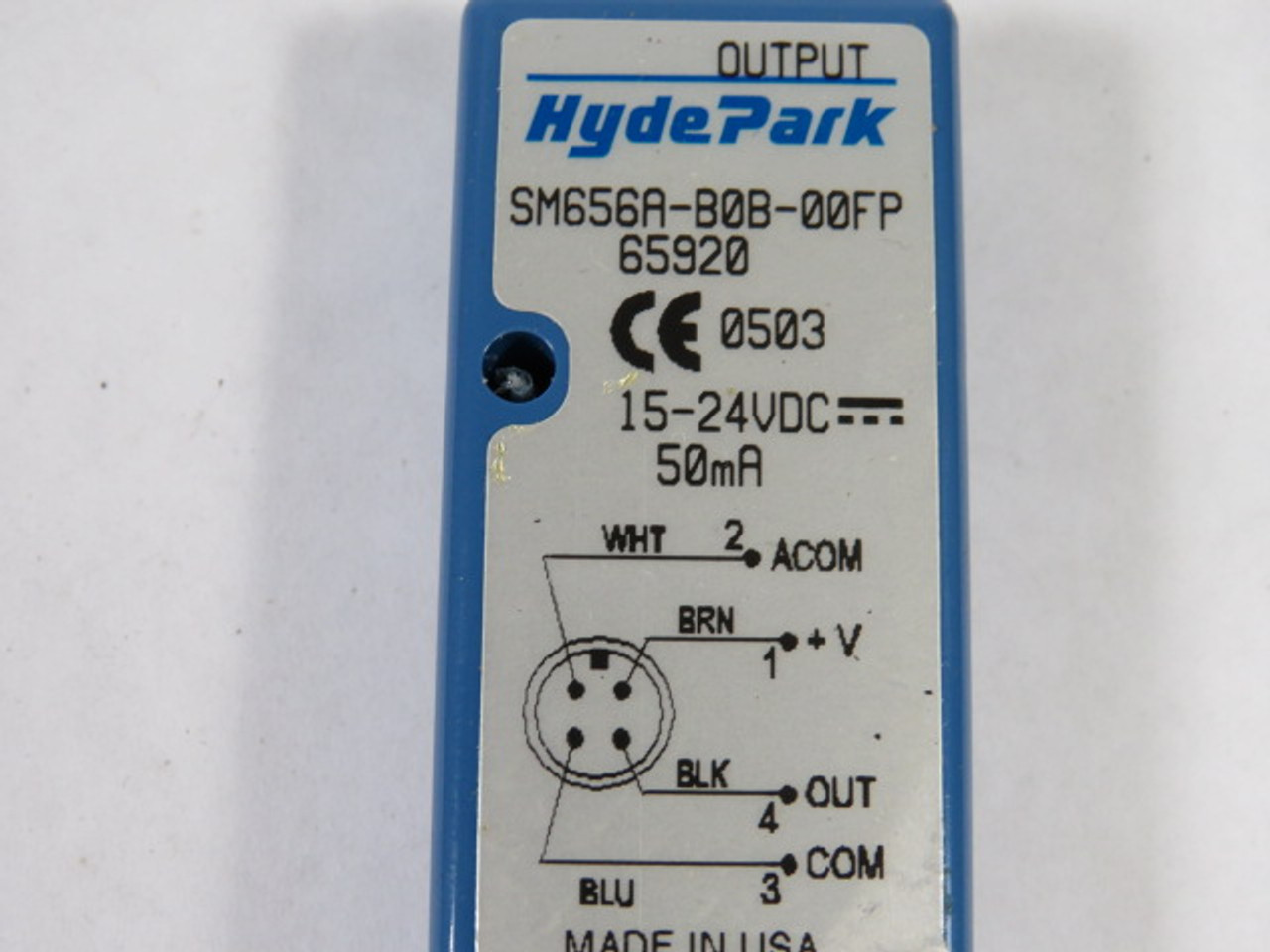 HydePark SM656A-B0B-00FP Ultrasonic Analog Sensor 254mm Detecting Range USED