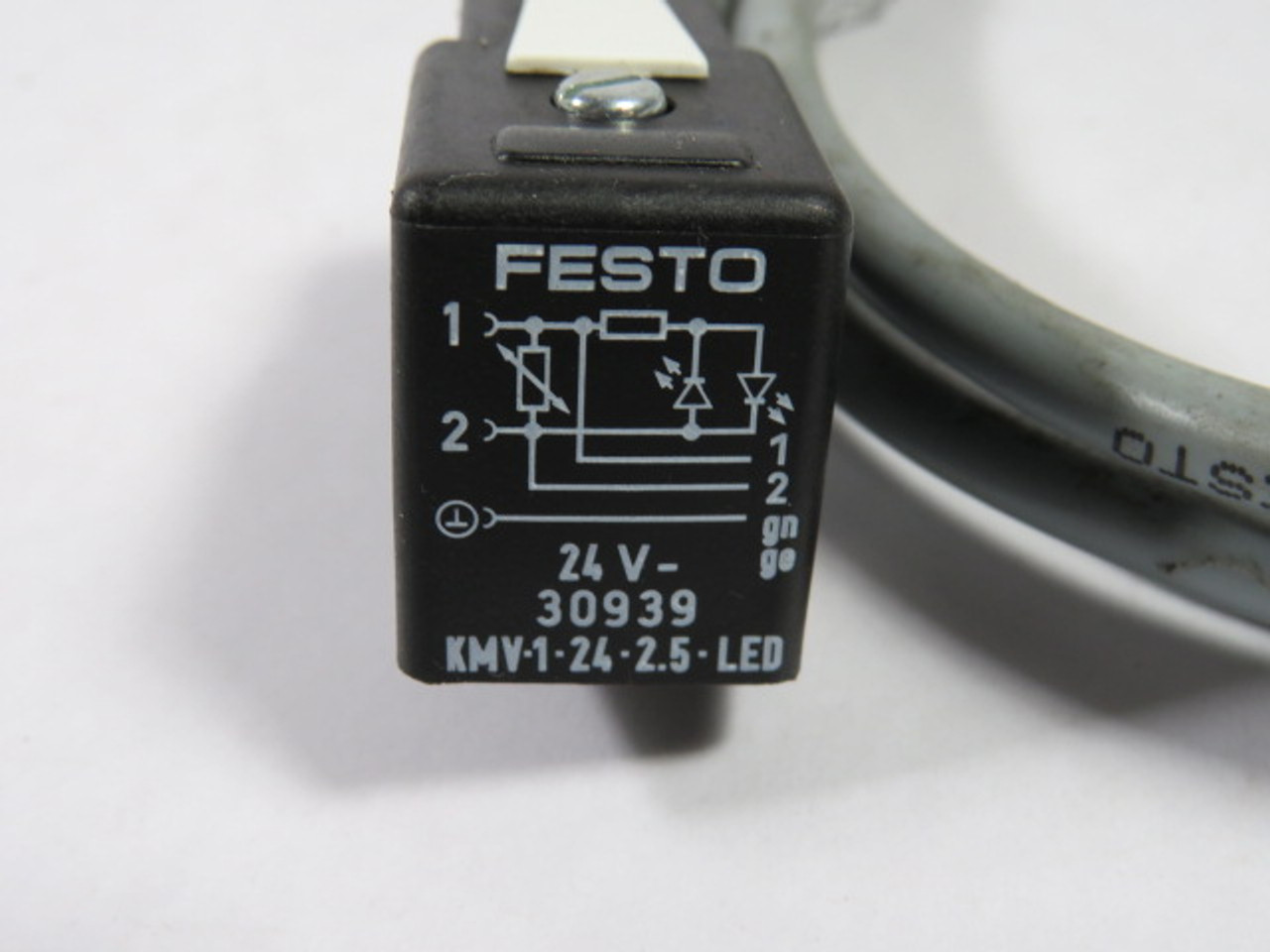 Festo 30939 Connector Socket For Valves W/ V Solenoids 24V USED