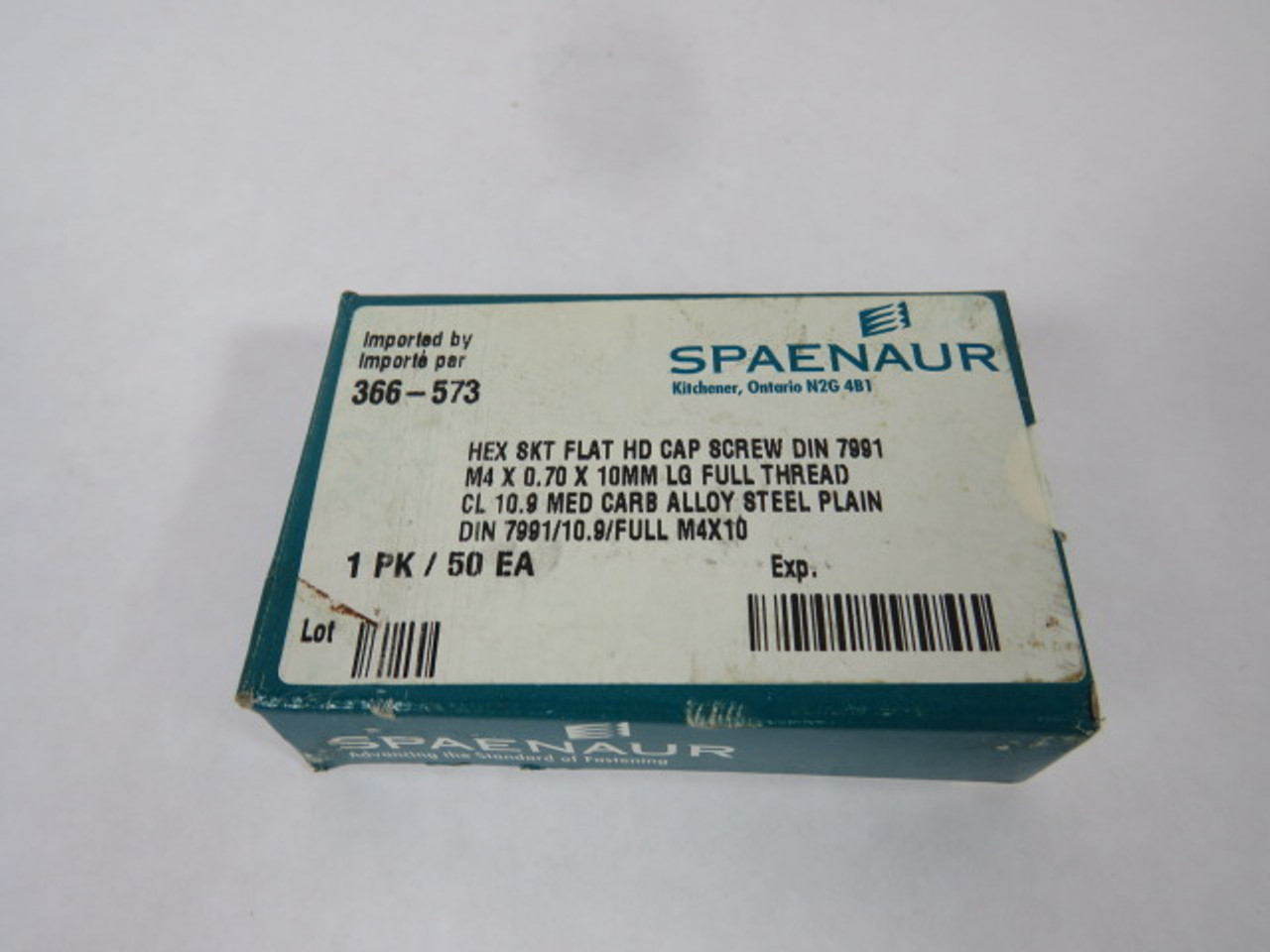 Spaenaur 366-573 Socket Head Cap Screws M4X0.70X10mm 50Pcs ! NEW !