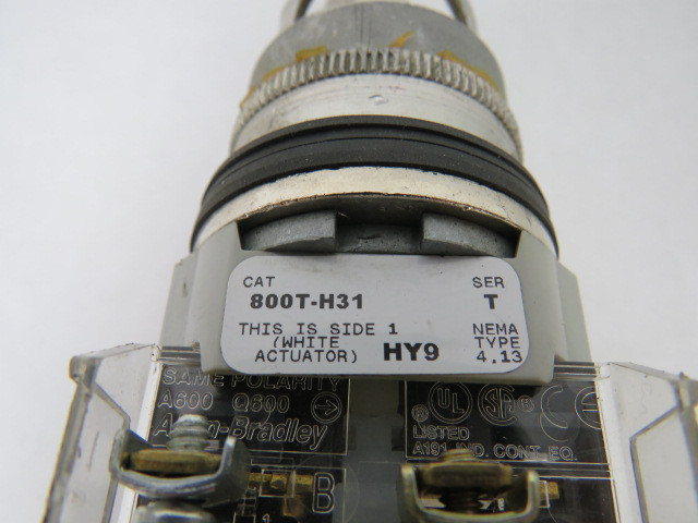 Allen-Bradley 800T-H31A 2-Pos Cylinder Lock Operator 1NO/1NC w/ Guard USED
