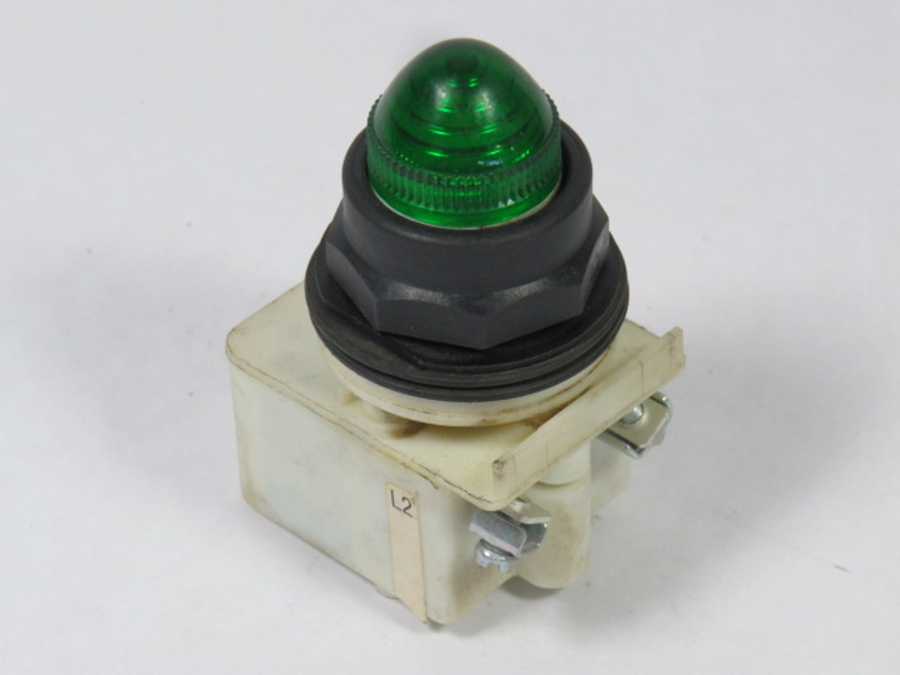 Square D 9001-SKT1G9 Ser H Pilot Light Push-To-Test Green Dome USED