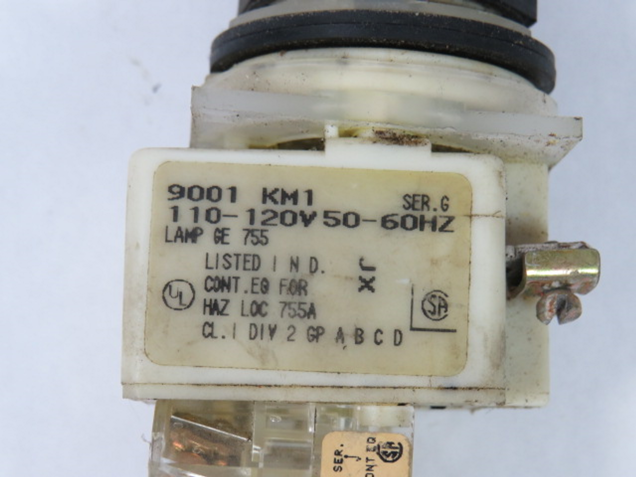 Square D 9001-SKR9P1RH13 Ser G Push-Pull 110-120V 50/60Hz 1NO 1NC Red USED