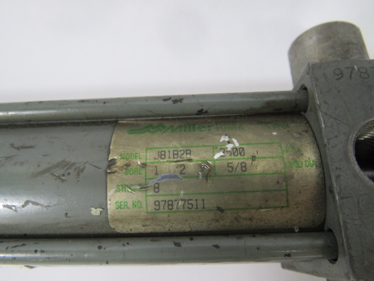 Miller J81B2B Pneumatic Cylinder 1-1/2" Bore 8" Stroke USED