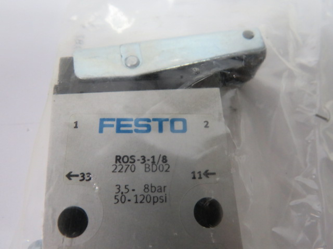 Festo 2270 ROS-3-1/8 Roller Lever Solenoid Valve 8BAR 120PSI ! NWB !