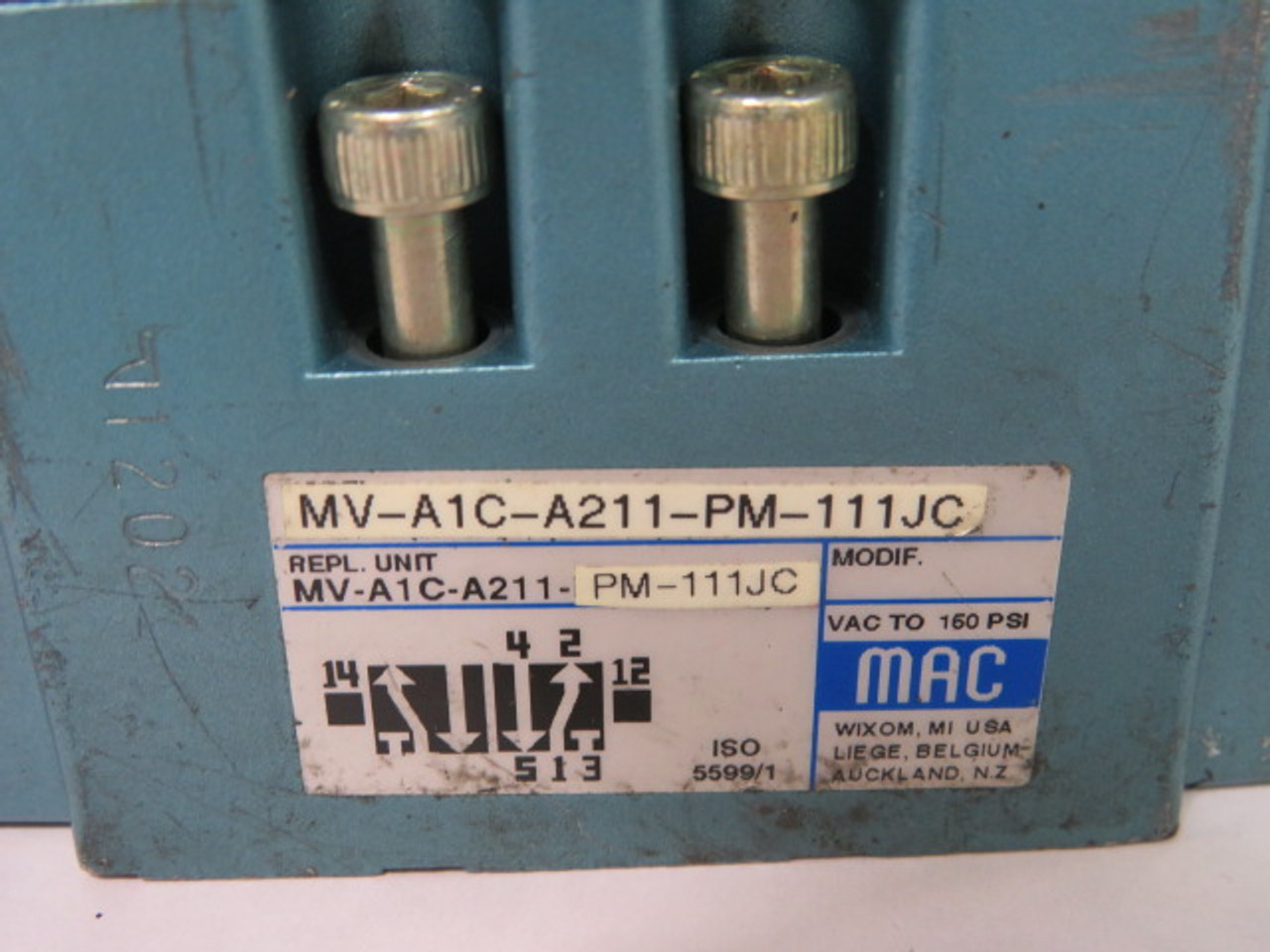 Mac MV-A1C-A211-PM-111JC Solenoid Valve 120V/60Hz 110V/50Hz 150PSI ! AS IS !
