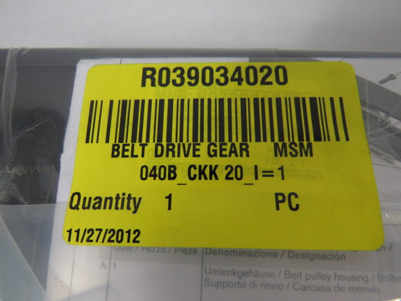 Rexroth R039034020 Belt Drive Gear ! NEW !
